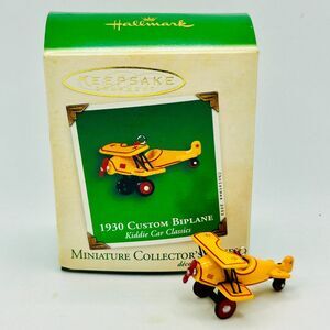 VINTAGE 2002 Hallmark Keepsake Ornament 1930 Custom Biplane Kiddie Car Classics